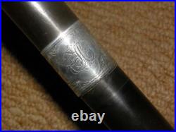 Antique Victorian Gents Complete Bovine Horn H/M Silver 1897 Walking Stick