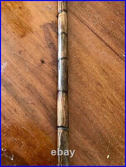 Antique Walking Cane Horn and Bamboo with Silver detailing 35inches/90cm
