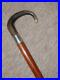 Antique-Walking-Stick-Bovine-Horn-Crook-Handle-Silver-Collar-H-m-1923-WHC-01-tev
