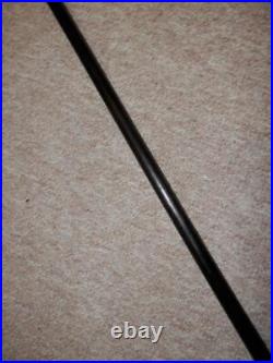 Antique Walking Stick/Cane With Bovine Horn Crook Handle & H/m Silver Collar- 86cm