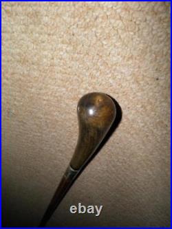 Antique Walking Stick/Cane With Bovine Horn Pommel & H/m 1913 Silver Collar 85cm