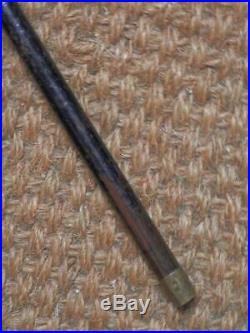 Antique Walking Stick With H/m Silver Collar Chester 1887 & Bovine Horn Handle