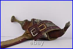Antique Yemeni Saudi Omani Khanjar Dagger Jambiya Silver with Belt