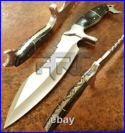 Arc Cutlery Custom Handmade D2 Hunting Full Tang Massive Bowie Knife With Sheath