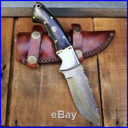Armory Outfitters USA Buffalo Bill Damascus Fixed Blade Knife With Sheath