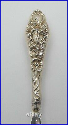 Art Nouveau Sterling Silver Shoe Horn with Repousse Design