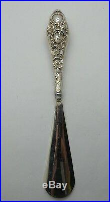 Art Nouveau Sterling Silver Shoe Horn with Repousse Design