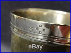 Ascot 1875' Cow's Horn Beaker Cup with Silver Mounts Hallmarked London 1871
