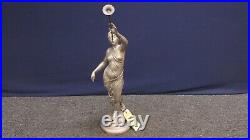 Aurora Goddess of the Dawn With Renewing Horn Statue Sculpture Silver Bronze 24