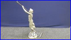 Aurora Goddess of the Dawn With Renewing Horn Statue Sculpture Silver Bronze 24