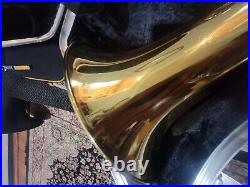 B FLAT Tenor Horn Germany Oval Shape With Case Works Great