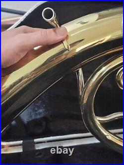 B FLAT Tenor Horn Germany Oval Shape With Case Works Great