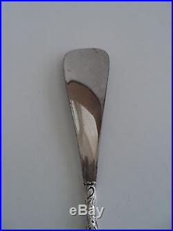 BEAUTIFUL 19th C. AMERICAN STERLING SILVER SHOE HORN with EMBOSSED FLORAL DESIGN