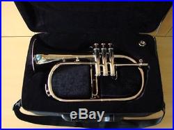 BEST DEAL NOW! New Silver BbFlugel Horn With Free Hard Case+Mouthpiece