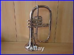 BEST DEAL NOW! New Silver BbFlugel Horn With Free Hard Case+Mouthpiece