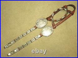 BROKEN HORN Sterling Silver Western Show Headstall Bridle with UNIQUE BIT CLIPS