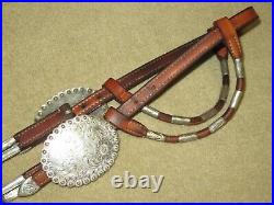 BROKEN HORN Sterling Silver Western Show Headstall Bridle with UNIQUE BIT CLIPS