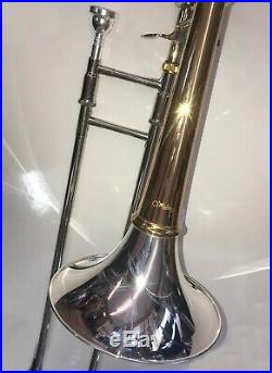 Bb/F Tenor Trombone screw bell-cut bell Gold with Silver bell Awesome pro horn