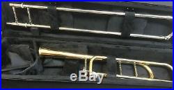 Bb/F Tenor Trombone screw bell-cut bell Gold with Silver bell Awesome pro horn