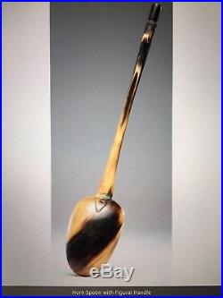 Beautiful American 19th Century Horn Spoon with Figural Handle/Whistle