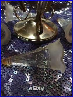Beautiful Silver Centerpiece With Crystal Horn Of Plenties Victorian Period 1880