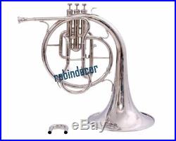 Best Gift Christmas Horn Mellophones Professional Silver French Horn Bb with box