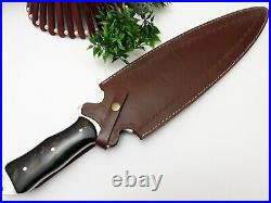 Best Handmade Rare D2 Tool Camping Hunting Knife With Bull Horn Handle
