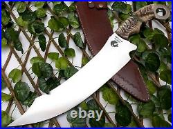 Best Hunting Knife With Customized D2 Steel, Ram Horn, And Krambit Blade