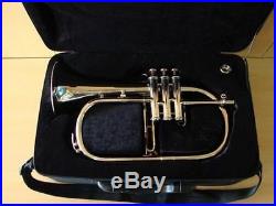 Best Price Deal! New Silver BbFlugel HornWith Free Hard Case+Mouthpiece