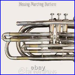 Blessing Silver Plated Marching Baritone Horn with Case & Mouthpiece