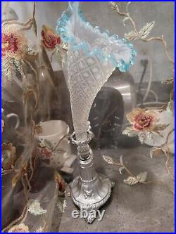 Blue And Silver Epergne Horns With Holders