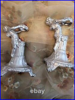 Blue And Silver Epergne Horns With Holders