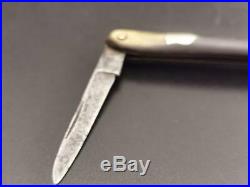 Bontgen & Sabin Rare fruit knife with horn handle with silver cartouche