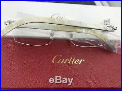 Brand New Cartier White Buffalo Horn Glasses with Silver trim