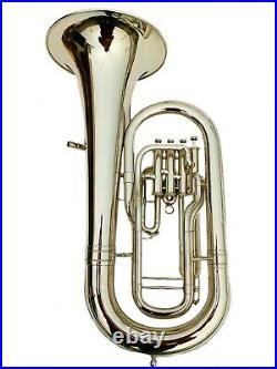 Brand New Silver Nickel Bb Flat Euphonium horn 4 Valves With Free Case