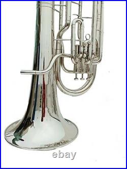 Brand New Silver Nickel Bb Flat Euphonium horn 4 Valves With Free Case