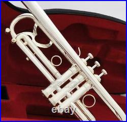 Brand new Professional Reverse Leadpipe Trumpet horn Silver Plated with Case