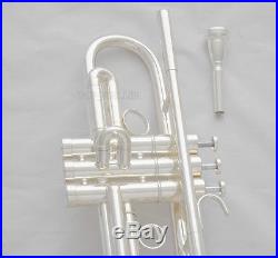 Brand new Professional Silver Trumpet New Design horn Monel valve with Case