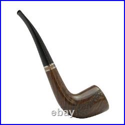 Briar smoking tobacco Handmade wooden artisan pipe with silver ring horn piece