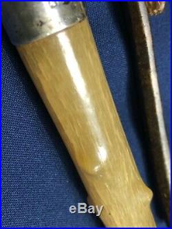 British Regimental Army Riding Crop Baton With Horn Handle And Silver Mounts