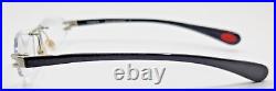 Bugatti Model 407 Color 20M Silver Titanium with Black Buffalo Horn Eyeglasses