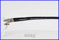 Bugatti Model 407 Color 20M Silver Titanium with Black Buffalo Horn Eyeglasses