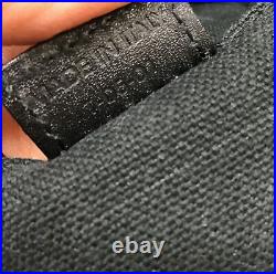 Burberry Flap Purse Black Leather Plaid Sides Single Strap Size M