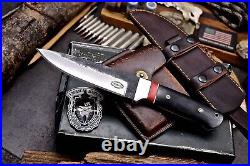 CFK Handmade AUS 10 Custom BISON HORN RED TURQUOISE Large Hunting Camping Knife