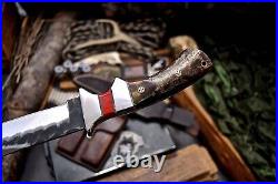 CFK Handmade AUS 10 Custom SHEEP HORN TURQUOISE Sub Hilt Camping Hunting Knife