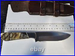 CFK Handmade DC53 Custom SHEEP HORN Hunting Camping Skinner Knife Withsheath
