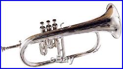 CHRISTMAS GIFT FOR FATHER SILVER Bb FLUGEL HORN WITH FREE HARD CASE + MOUTHPIECE