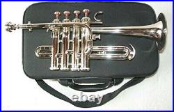 CHRISTMAS SALE Piccolo Trumpet Bb NickeL With Case Mouthpiece Nicely Tuned