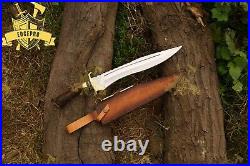 CUSTOM HANDMADE D2 STEEL HUNTING BOWIE KNIFE With STAG HORN HANDLE & SHEATH