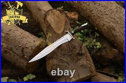 CUSTOM HANDMADE D2 STEEL HUNTING BOWIE KNIFE With STAG HORN HANDLE & SHEATH